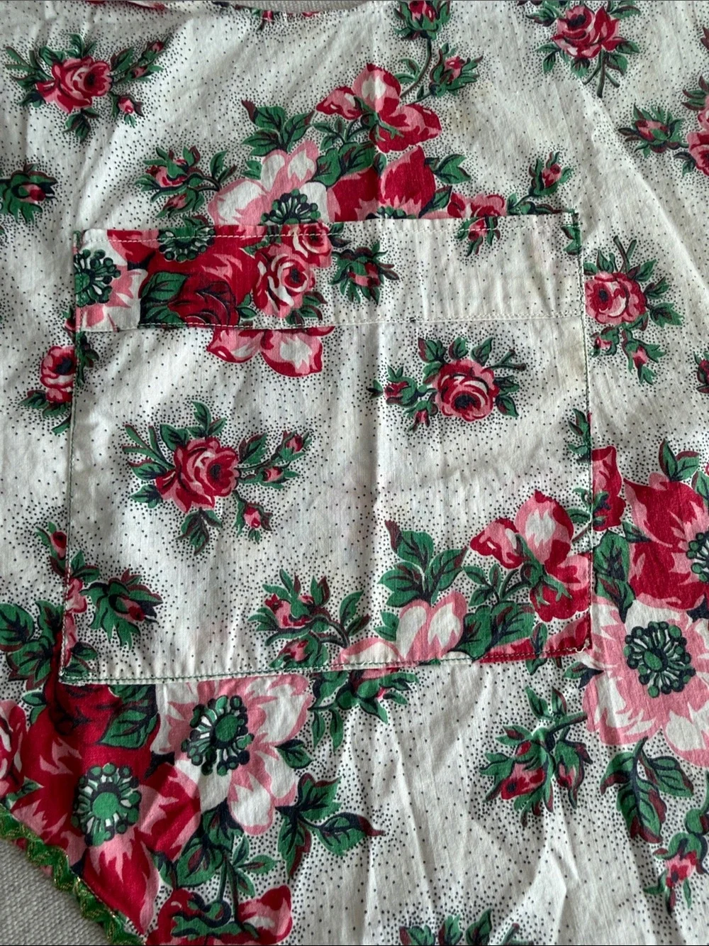 Vintage Homemade Floral Halter Style Apron